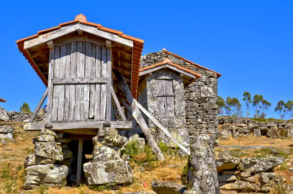 stock image The granaries of the charming village of Porreiras, in Paredes de Coura, Portugal