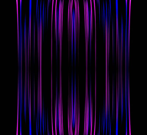 Абстрактная Яркая Иллюстрация Вертикальных Ярко Синих Розовых Линий Черном Фоне — стоковое фото