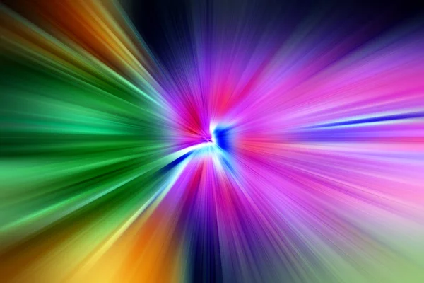 Abstract Radial Zoom Blur Surface Blue Pink Green Tones Bright — Stock Photo, Image