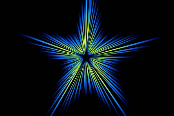 Abstract Oppervlak Van Wazige Radiale Zoom Blauwe Gele Tinten Een — Stockfoto