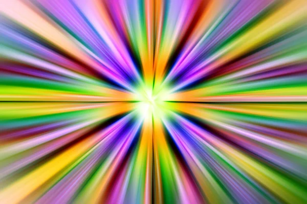 stock image Abstract radial zoom blur surface of lilac, yellow and green tones. Bright colorful background with radial, radiating, converging lines.