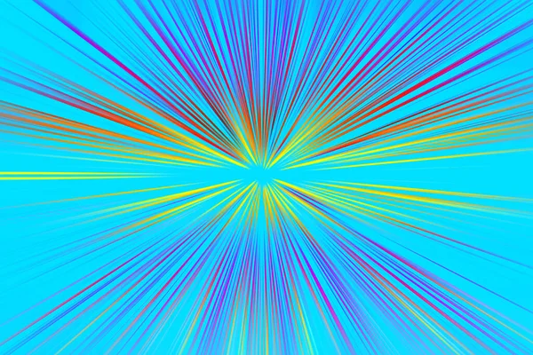 Abstrakt Radiell Zoom Suddig Yta Gula Orange Och Nypor Ljusblå — Stockfoto