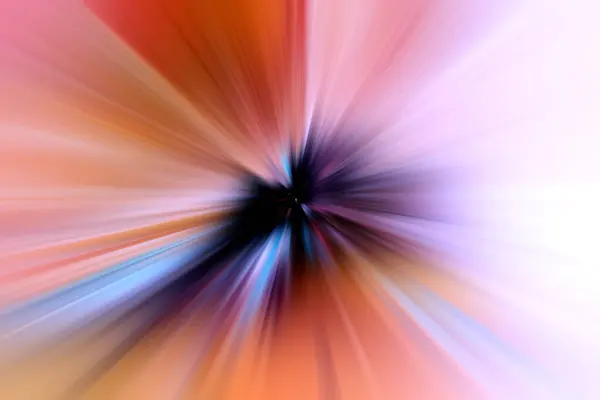 stock image Abstract surface radial zoom blur in pink, orange lilac tones. Warm bright background with radial, diverging, converging lines.