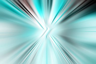 Turkuaz ve gri tonların soyut radyal yakınlaştırma bulanık yüzeyi. Işık arkaplanı radyal, ışıyan, yakınsayan çizgilerle narin.