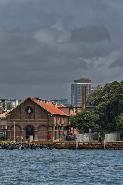 Royal Australian Navy Heritage Center housed in two heritage-listed buildings: The Gun Mounting Workshop (1922) and the Boatshed (1896) located on the north end of Garden Island. Sydney-NSW-Australia.