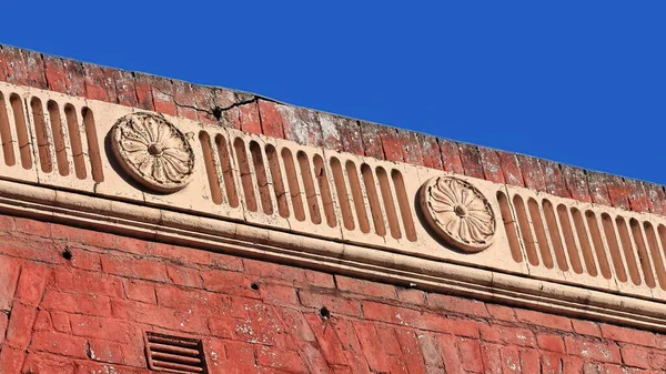 Fachada Ladrillo Rojo Del Edificio Herencia Estilo Gótico Victoriano Construido — Foto de Stock