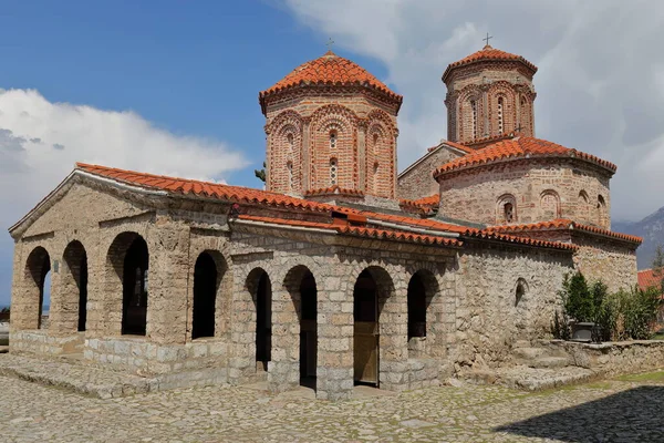 XVI century rebuilt East Orthodox Monastery of Saint Naum, founded in AD 905 by the eponymous medieval Bulgarian writer-enlightener. Holy Archangels Church, core of the complex. Ohrid-North Macedonia.