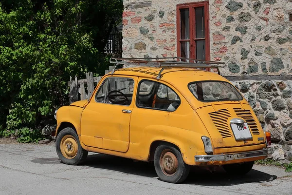 Vevcani Macedonia April 2019 Classical Orange Yellow Zastava 750 Car Stock Photo
