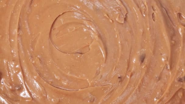 巧克力酸奶顶部视图 打开一个转盘 精品概念 — 图库视频影像