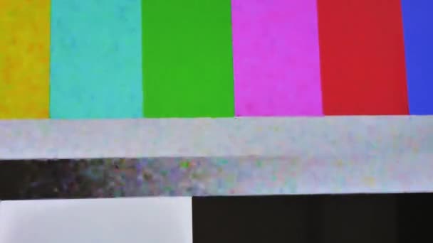 Nie Sygnału Starym Starym Telewizorze Statyczny Szum Kolorów Błąd Błąd — Wideo stockowe