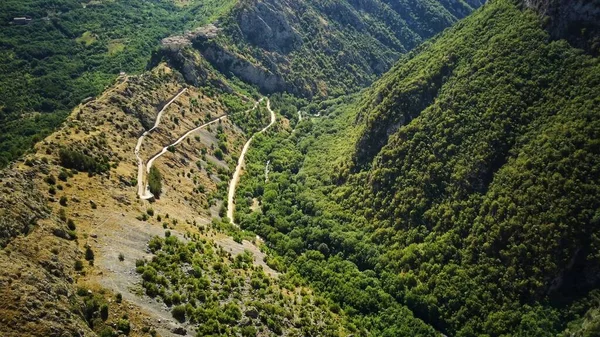 Вид Воздуха Извилистую Горную Дорогу Итальянские Доломиты — стоковое фото