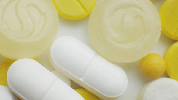 Pharmacy Pills Medicine Healthy Close Capsules Different Kind Medicines — Fotografia de Stock