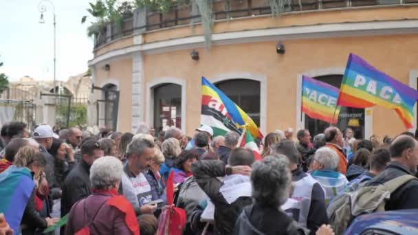 Ρώμη Ιταλία Νοέμβριος 2022 Συλλαλητήριο Κατά Της Αποστολής Όπλων Στην — Αρχείο Βίντεο