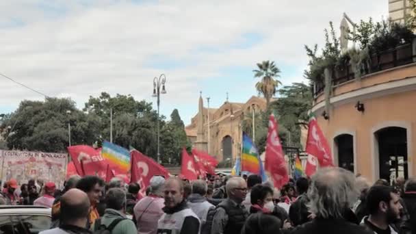 Roma Italia Noviembre 2022 Manifestación Contra Envío Armas Ucrania Contra — Vídeos de Stock
