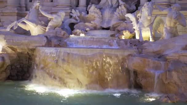 意大利 2020年6月 位于意大利罗马市中心的喷泉 古建筑 周围的众多游客 — 图库视频影像