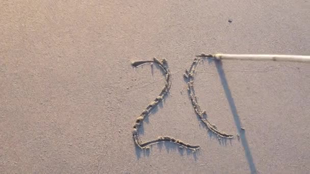 2023 Escritura Playa Concepto Año Nuevo — Vídeo de stock