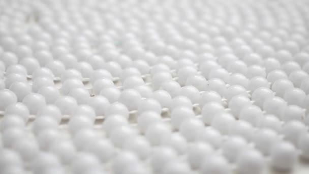 Pearls White Beads Spinning Pinwheels Close — Stockvideo