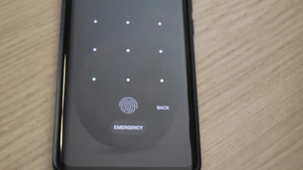 Man Enters Graphic Pin Code Smartphone Screen Unlock Phone Control — Stock videók