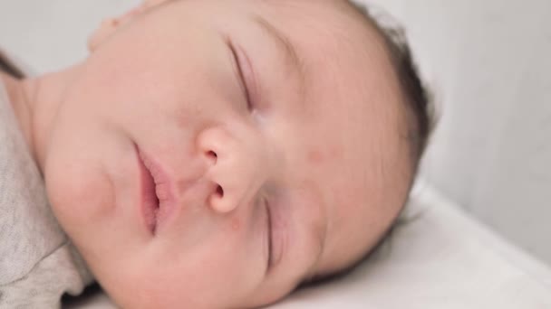 Sleeping Baby Happy Carefree Indoors Noon Nap Bedtime — Vídeo de Stock
