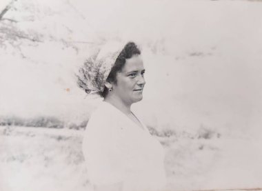 old black and white photo of a woman.