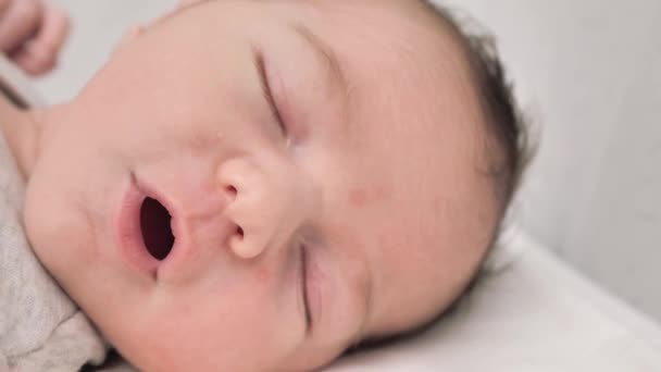 Sleeping Baby Happy Carefree Indoors Noon Nap Bedtime — Vídeo de Stock