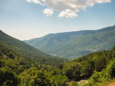 beautiful view of the mountains. clear sky over the mountains. beauty of nature.