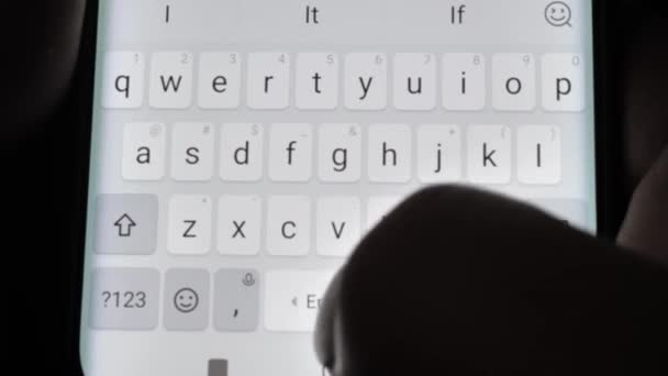 Male Hands Typing Smartphone Close — Vídeos de Stock