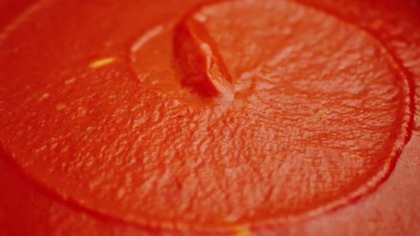 Tomatensaus Napoletana Bovenaanzicht Rotatie Traditie Italiaanse Tomatensaus — Stockvideo
