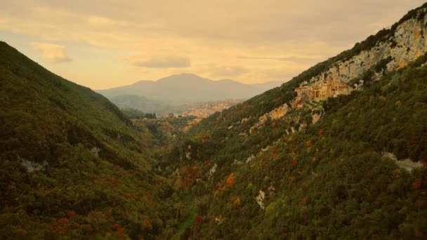 Красивые Горы Осень Километровый Беспилотник — стоковое видео