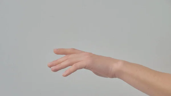 Close Woman Hands Applying Moisturizing Cream Skin Isolated White Background — Stock Photo, Image