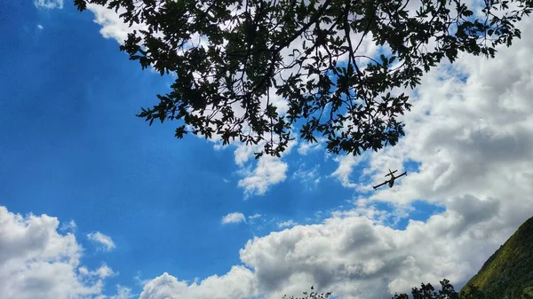 Blauwe Lucht Met Wolken Close — Stockfoto