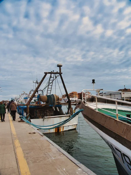 Barche Pesca Trova Ormeggiato Nel Porto Turistico — Foto Stock