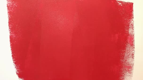 Červená Akrylová Barva Muž Maluje Stěnu — Stock video