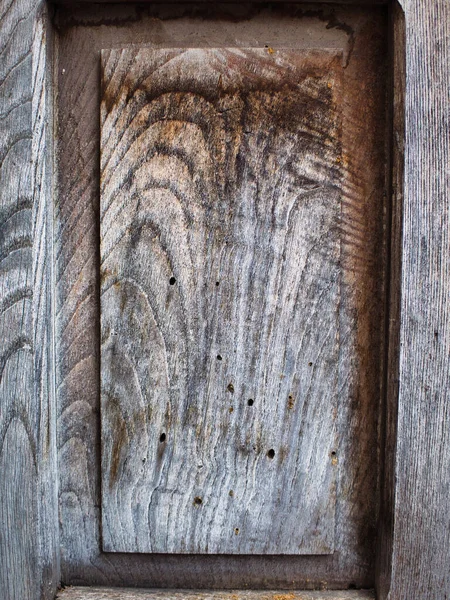 Крупным Планом Вид Дверь Выветриваемое Дерево — стоковое фото