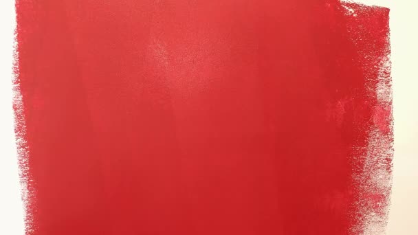 Pintura Acrílica Roja Hombre Pinta Una Pared — Vídeos de Stock