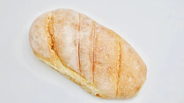 Assortment Baked Bread White Background Fresh Fragrant Bread Nutrition Concept — Fotografia de Stock