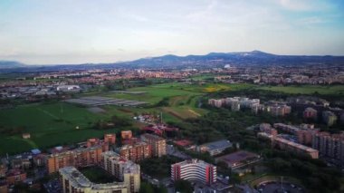 Roma, İtalya 'nın Prenestina bölgesinde. Modern yol sistemine kuşbakışı bir bakış..