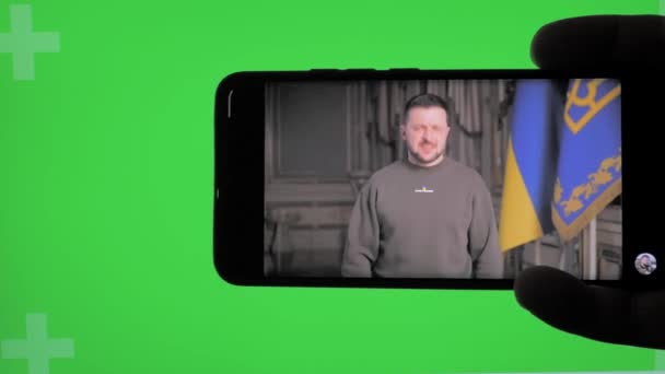 Roma Talya Mart 2023 Haberleri Izliyoruz Ukrayna Başkanı Volodymyr Zelenskyi — Stok video