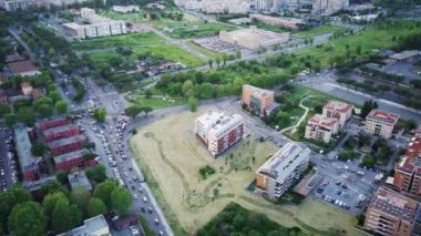 Roma, İtalya 'nın Prenestina bölgesinde. Modern yol sistemine kuşbakışı bir bakış..