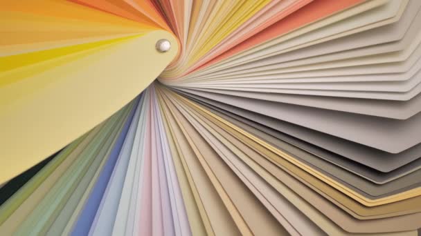 Libro Dei Campioni Colore Catalogo Colori Campione Arcobaleno — Video Stock