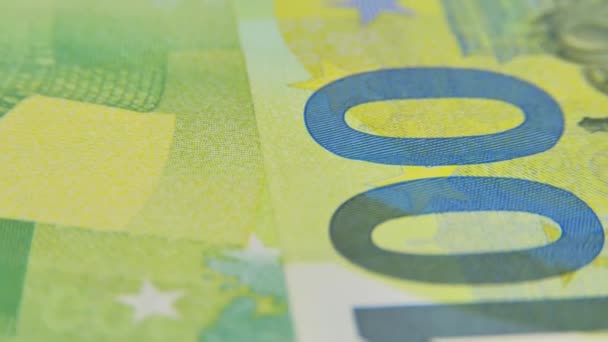 Hundert Euro Bargeld 100 Euro Bar Euro Banknotenmakro Euro Geld — Stockvideo