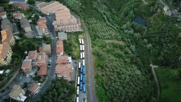 Vista Del Dron Mitad Ciudad Mitad Naturaleza — Vídeos de Stock