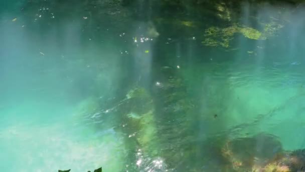 Cañón Del Río Montaña Con Aguas Cristalinas Azules — Vídeos de Stock