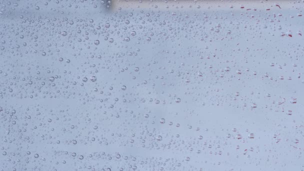 Picături Ploaie Curg Geamul Ferestrei Ziua Ploioasă — Videoclip de stoc