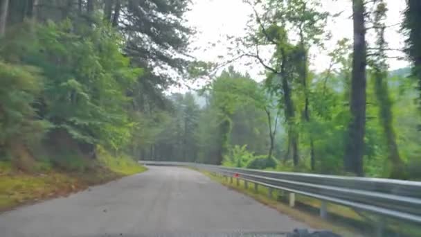 Utsikt Från Bilfönstret Vägen Bergen Abruzzo Italy — Stockvideo