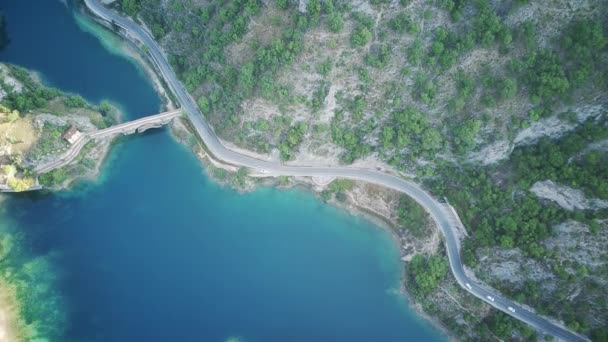Abruzzo San Domenico湖小水坝的空中景观 — 图库视频影像
