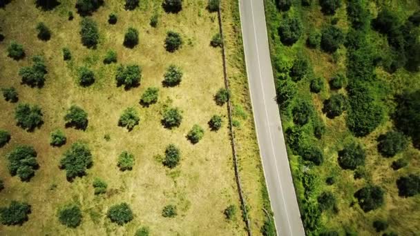 意大利 空中飞越典型的农村景观和道路 — 图库视频影像