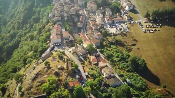Drone Vista Una Città Montagna Abruzzo Italia — Video Stock