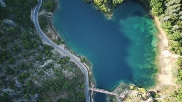 Вид Воздуха Озеро Сан Доменико Абруццо — стоковое видео