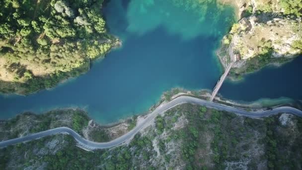 Vue Aérienne Lac San Domenico Dans Les Abruzzes — Video